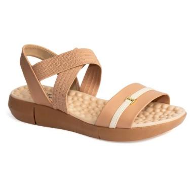 Imagem de Sandália Modare Feminina Papete Anabela Conforto 7142, Creme, 38