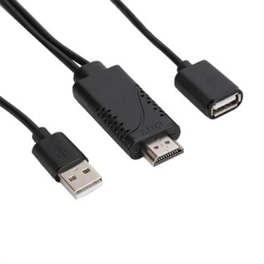 Imagem de Cabo adaptador USB fêmea para Hdmi macho, 2 em 1 1080p USB fêmea para HDMI macho HDTV cabo adaptador para IPhon e Android
