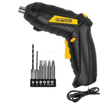 Imagem de Parafusadeira Mini Pro 3,6V, 250 RPM, Kit com 6 Bits e Brocas, Bateria 1300mAh