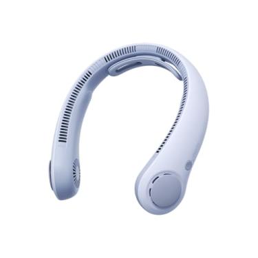 Imagem de JISULIFE Ventilador de pescoço portátil atualizado, suporte de pescoço pessoal mãos livres, ajuste de engrenagens de 5 velocidades, 5000 mAh wearable sem lâmina, silencioso, recarregável para uso ao