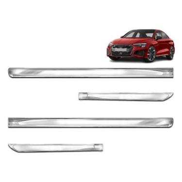 Imagem de Friso Lateral A3 2020 2021 2022 2023 Kit Cromado Espelhado - Shekparts