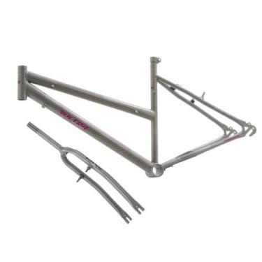 Imagem de Quadro Aro 26 Ultra Bikes em Aço Carbono com Garfo Feminino, Cinza, Ar