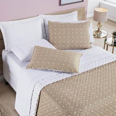 Imagem de Cobre Leito Casal Padrão Petit Poa Micropercal 200 Fios Dupla Face 3 P