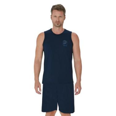 Imagem de Pijama Masculino Regata M Ao xgg Malwee, GG, Azul, Marinho