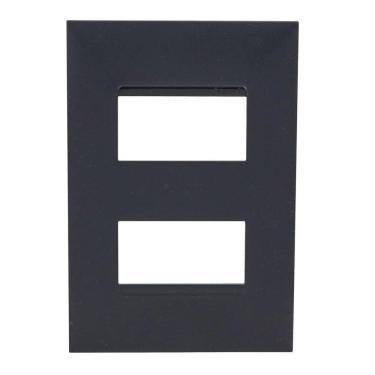 Imagem de Placa 2 Postos Separados 4x2 Preta 618506pt