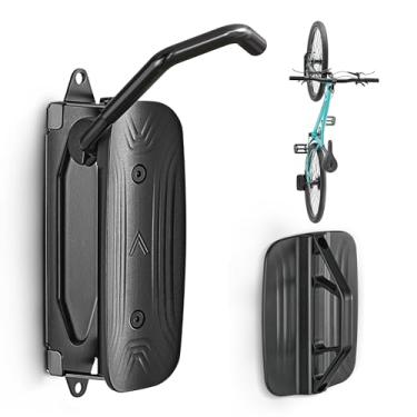 Imagem de monTEK Suporte de parede giratório para bicicleta, ganchos para garagem, suporte vertical para bicicleta que economiza espaço, suporte de armazenamento de bicicleta resistente comporta até 29,9 kg,
