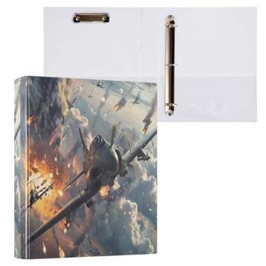 Imagem de Fighter Jets in Action fichário com 3 anéis de 3 cm, 1 pacote com 200 folhas para crianças, material escolar, mulheres e homens, escritório