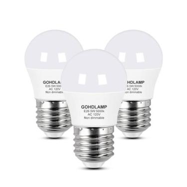 Imagem de Lâmpada LED para geladeira GOHDLAMP 5W 500lm 5000K, pacote com 3