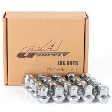 Imagem de Porcas de porcas cromadas GAsupply M12x1,5, 3,25 cm de altura 3/4" 19 mm Hex compatível com 09-18 Focus, 12-18 Fusion, 13-20 Escape, 18-20 EcoSport, 11-19 Fiesta, Lincoln 15-19 MKC, 12-16 MKZ, pacote com 20