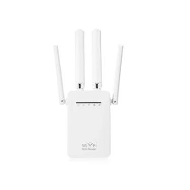 Imagem de Repetidor De Sinal Wireless 300mbps, 4 Antenas, Externas Wifi Estende, O Alcance Da Rede Sem Fio Exbom - Ywip-c4