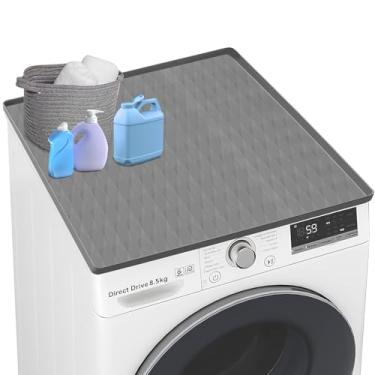 Imagem de Capas de lavadora e secadora para a parte superior, tapete protetor de silicone para secadora de 78 x 78 cm, impermeável, resistente a arranhões, lavável, bancada de secadora para cozinha doméstica e