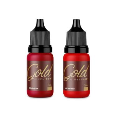 Imagem de Kit 2 Pigmentos Magcolor Line Lips Micropigmentação Labial Cores Vermelho e Pitanga