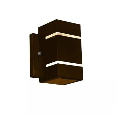 Imagem de Arandela Dois Fachos Frisos Efeito Uso Externo 1401 Marrom