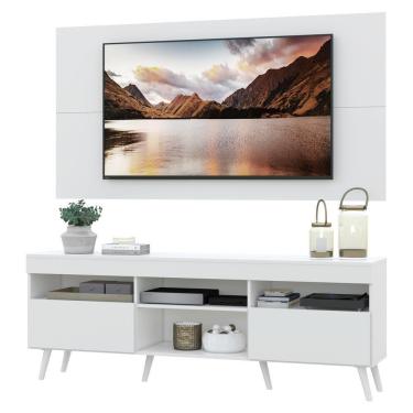 Imagem de Rack Com Painel Tv 65" Retrô Londres Multimóveis V3337 Branco Branco