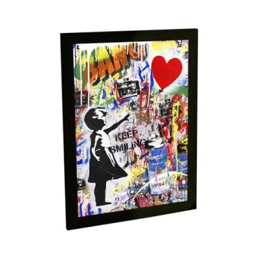 Imagem de Quadro Decorativo Grafite Menina E Balao Arte De Rua Banksy Decoração Poster Quarto Sala