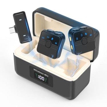Imagem de Yunseity Lavalier Microfone Sem Fio, 2.4g Clipe Sem Fio Em Microfones Com Cancelamento de Ruído, Modo de Som Original para Jogos Ao Vivo, Conexão BT (PU3155B tipo C.)