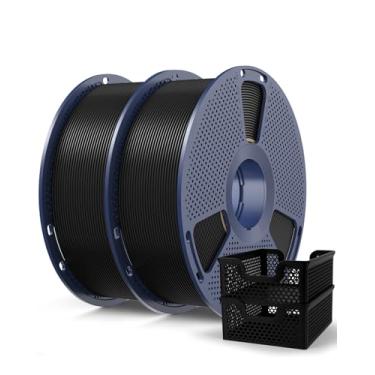 Imagem de SUNLU Filamento PLA+2.0 1,75 mm preto 2 kg, PLA de alta velocidade Plus2.0 mais resistente e mais forte precisão dimensional do filamento da impressora 3D +/- 0,02 mm, 2 peças de carretel de 1 kg (1