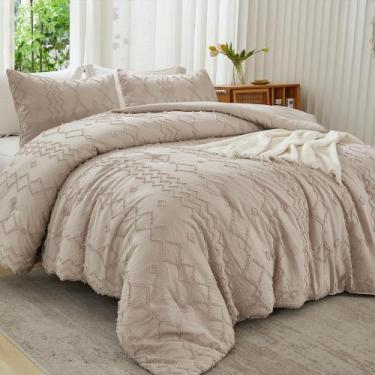 Imagem de Conjunto de edredom Andency King Size Khaki com 3 peças