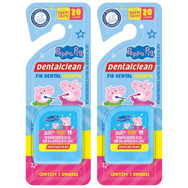 Imagem de 2 FIO DENTAL INFANTIL - PEPPA PIG - 20M - AZUL - DENTALCLEAN