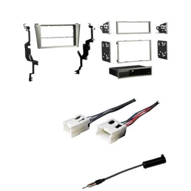 Imagem de Kit de painel de instalação estéreo de carro simples ou duplo, chicote de fios e combo de adaptador de antena de rádio AM/FM - Feito para Infiniti: 2000-2004 I30 ou I35
