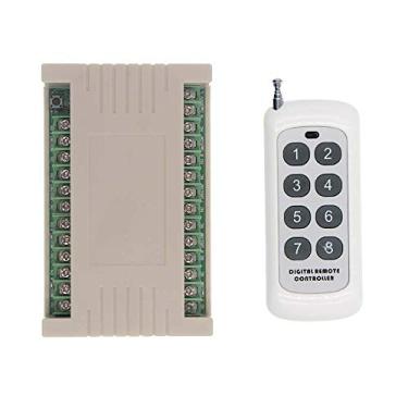 Imagem de Receptor de relé sem fio 200m-500m AC 110V 8 canais, interruptor de controle remoto, transmissor de controle remoto de longo alcance para alarmes antirroubo, sistemas de segurança, iluminação de porta