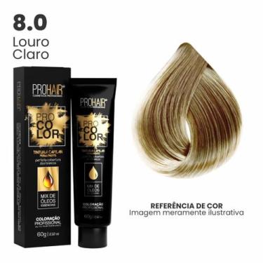 Imagem de Coloração Profissional 60g Pro Color - PROHAIR, 8.0 Louro Claro