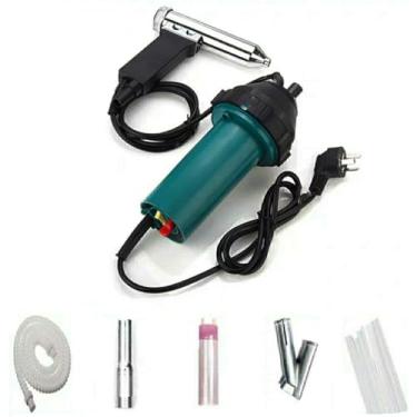 Imagem de HYZHANHONG Kit de soldador de plástico atualizado, soldagem de ar quente de ar quente soldador de plástico com bico triangular e haste de solda para pias de plástico, tubos, calhas de arame