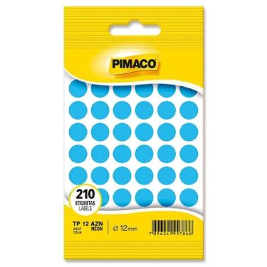 Imagem de Etiqueta adesiva TP12 azul neon Pimaco