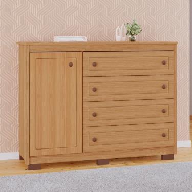 Imagem de Cômoda Americana 100% MDF Tuboarte 1 Porta 4 Gavetas