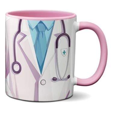 Imagem de Caneca Médico Jaleco Medicina Arte Compartilhar A Vida (Rosa)