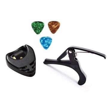 Imagem de 2X Kit Capotraste Porta Palhetas 3 Palhetas