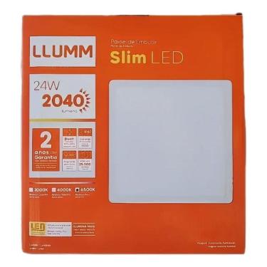 Imagem de 2X Plafon Painel Embutir Quadrado Led 24W 6500K 30X30 Llumm