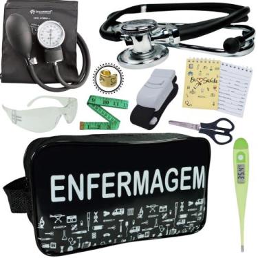 Imagem de Kit Academico Enfermagem Premium Preto Completo - Love Saude, PRETO EN