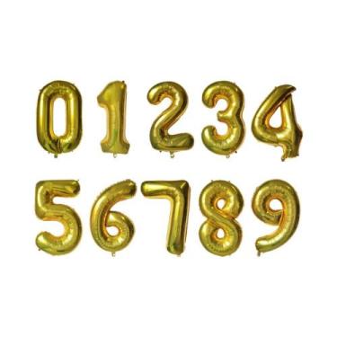 Imagem de Balões De Aniversário Grandes De Folha De 32 Polegadas Com Hélio Númer