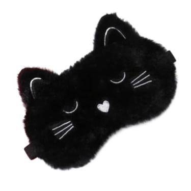 Imagem de Máscara Tapa Olho Fofa Pelucia de Gatinho 3D Cat Pattern Unisex Para Adultos e Crianças - PELUCAT(2,PRETA)