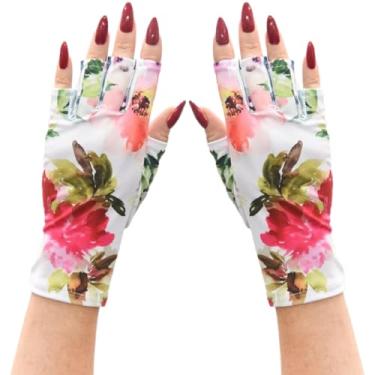 Imagem de ManiGlovz Luvas de gel para manicure e proteção contra proteção contra raios UV e protetor solar – Luvas UV resistentes à água para manicure de gel para usar com lâmpadas UV e LED Dry (Haute Hibiscus Print)