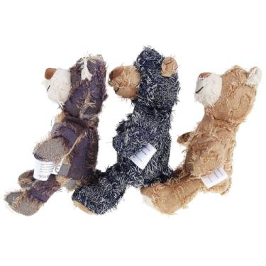 Imagem de kaimenhong 3 peças de urso robusto, brinquedos interativos para cães, brinquedo de pelúcia robusto, brinquedo de pelúcia para cachorros, brinquedos duráveis para cães pequenos para mantê-los ocupados