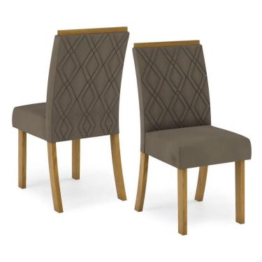 Imagem de Conjunto De 02 Cadeiras Estofadas Melissa Henn Nature Bege