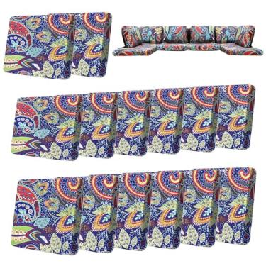 Imagem de HYuMCCyhT Capas de almofada elásticas para área externa, substituição de capas de sofá ao ar livre, para capas de almofada de móveis de pátio, protetor de móveis reutilizável lavável (14, rococó)