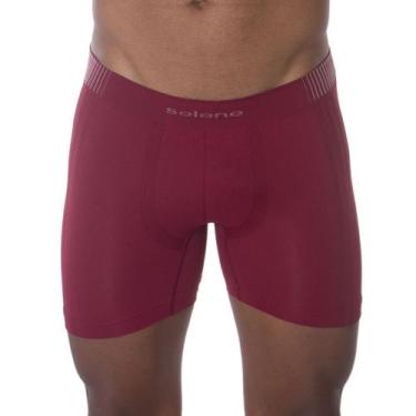 Imagem de Cueca Boxer Sem Costura de Poliamida Selene, M, Bordô