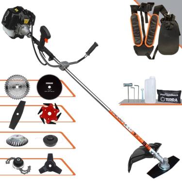 Imagem de Cortador de Grama Terra GRH520 52cc 2,5HP Com Carretel + Facas 2 Pontas, 3 Pontas, 6 Pontas, 40 Dentes de Vídea, 80 Dentes, Trimmer e Escova de Aço