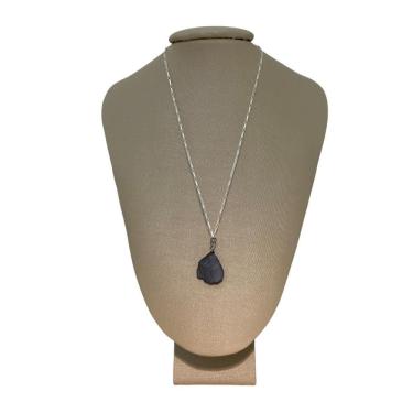 Imagem de Colar Cadeado Prata 925 Hematita Bruta - Ponte Vecchio Joias