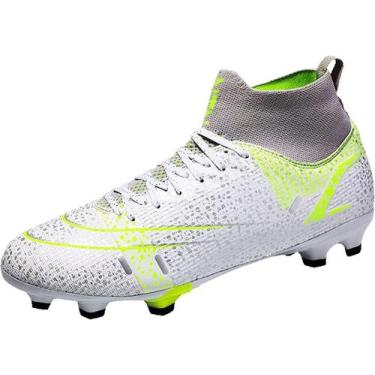 Imagem de Tênis de futebol masculinos de futebol com pontas longas, couro e borr