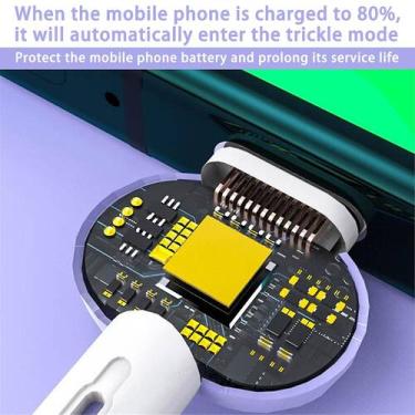 Imagem de 3 em 1 cabo usb com chaveiro cabo de carregamento rápido portátil univ