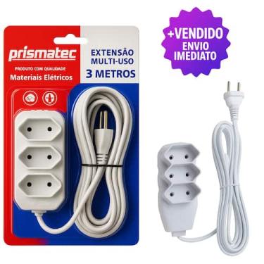 Imagem de Extensão Elétrica 3 Tomadas Multiuso 3 Metros 10A 250V Cabo Reforçado 