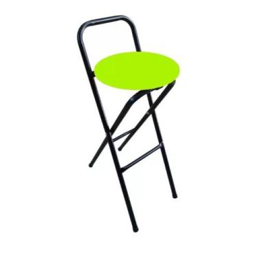 Imagem de Banqueta Baixa Aço Estofado Kit 2 Banqueta Dobrável - Moveraço, Verde