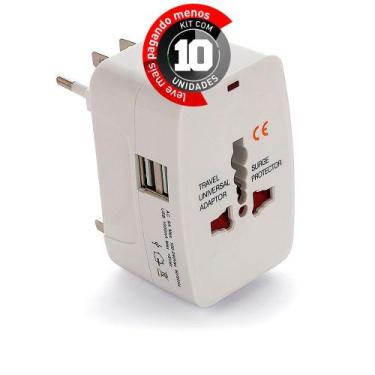 Imagem de Kit 10 Adaptador Universal de Tomadas com USB - CIRILO CABOS