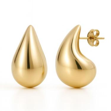 Imagem de Brinco Gota Dourada G Banhado a Ouro 18K - Papillon Semi Jóias