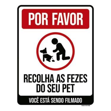 Imagem de Kit 3 Placas Sinalização Recolha As Fezes Do Seu Pet Filmado