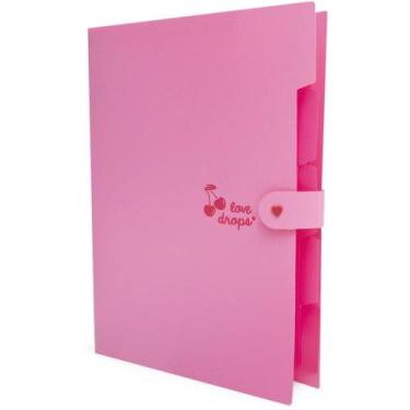 Imagem de Pasta Sanfonada Plastica A4 5 Divisoes Cereja - Polibras